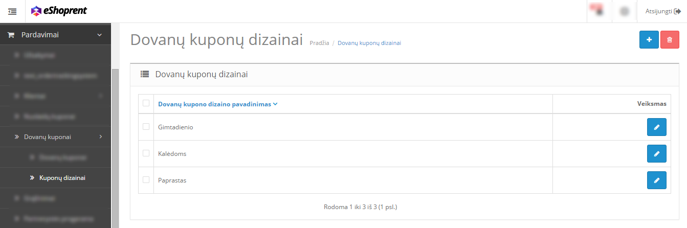 Dovanų kuponų dizainai 2