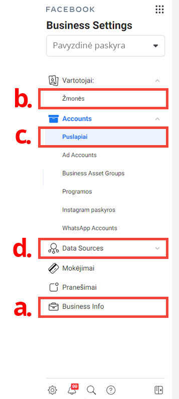 Facebook Business Settings